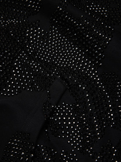 Denim Tears Biggie Rhinestone Cotton Wreath Pull Over Hoodie Black