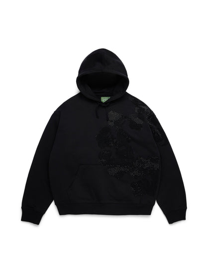 Denim Tears Biggie Rhinestone Cotton Wreath Pull Over Hoodie Black