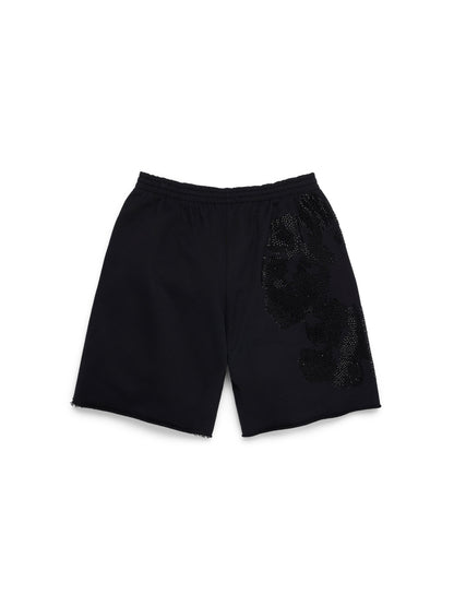 Denim Tears Biggie Rhinestone Cotton Wreath Sweatshort Black