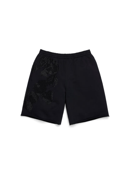 Denim Tears Biggie Rhinestone Cotton Wreath Sweatshort Black