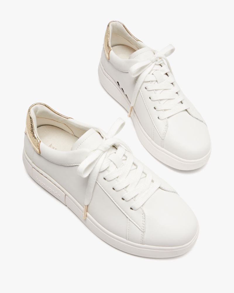Katespade Lift Sneakers Optic White Pale Gold