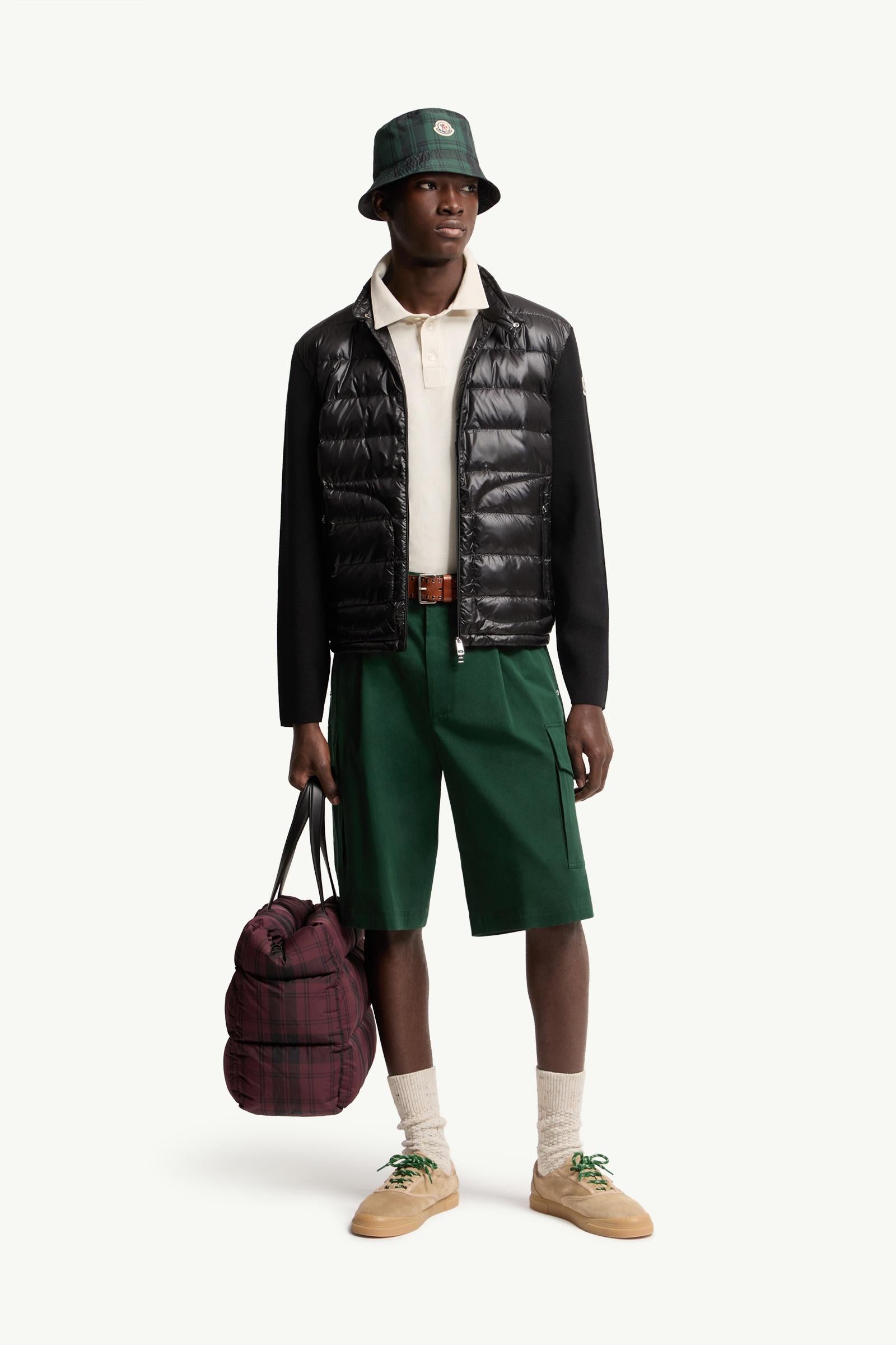 Moncler Padded Wool Zip-Up Cardigan Black Black