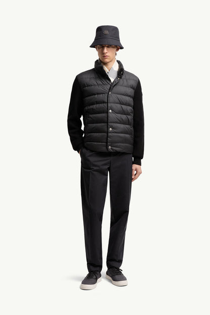 Moncler Padded Cotton Zip-Up Cardigan Black Black