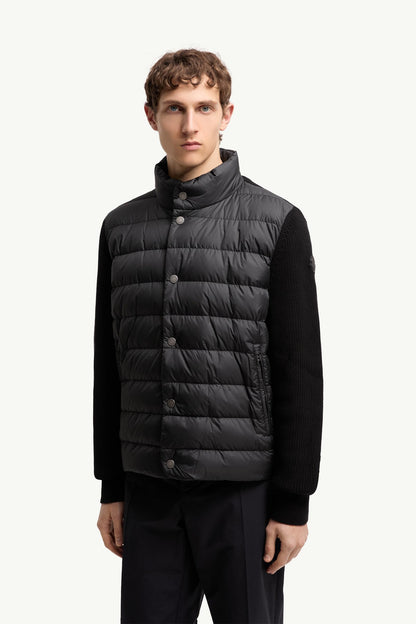 Moncler Padded Cotton Zip-Up Cardigan Black Black