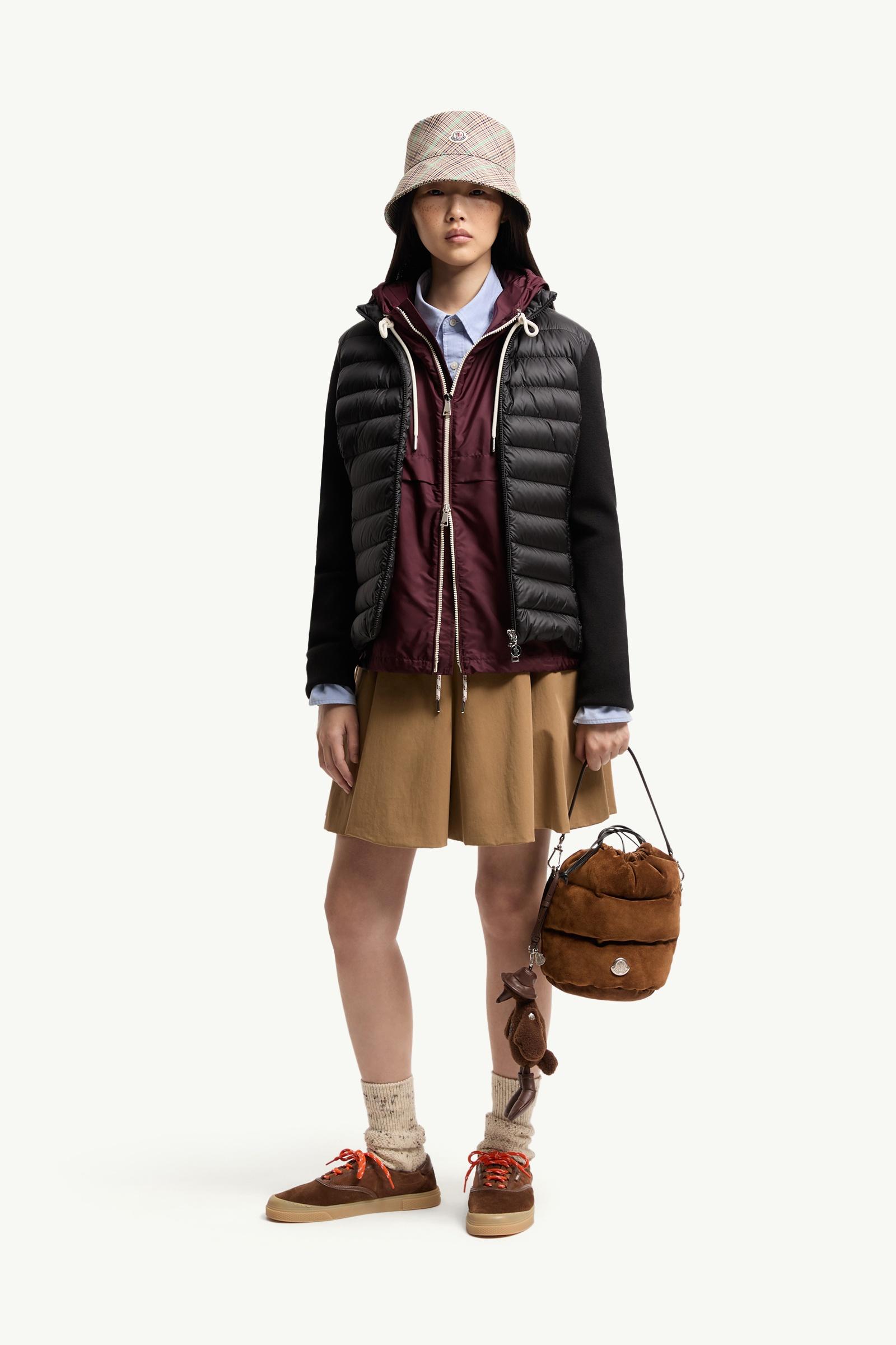 Moncler Padded Wool Zip-Up Cardigan Black Black