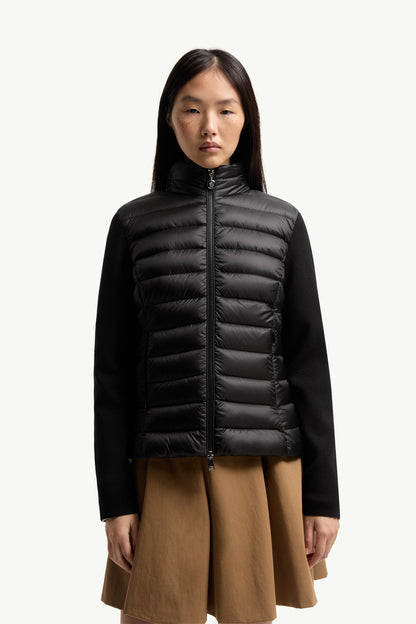 Moncler Padded Wool Zip-Up Cardigan Black Black