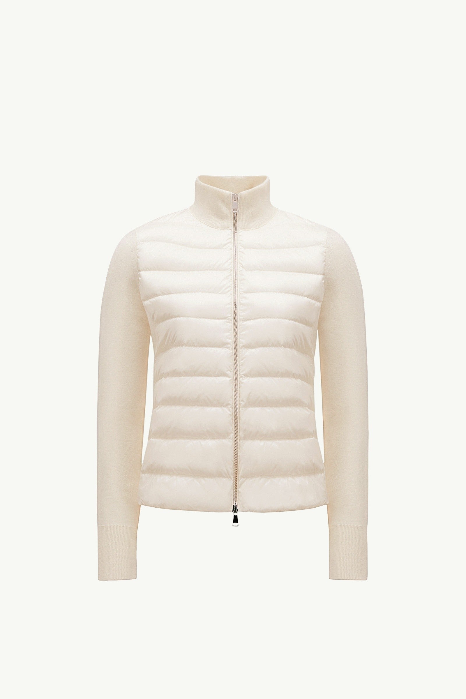 Moncler Padded Wool Zip-Up Cardigan White White