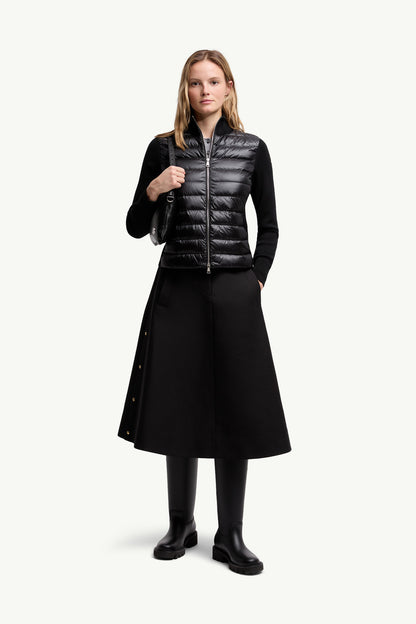 Moncler Padded Wool Zip-Up Cardigan Black Black