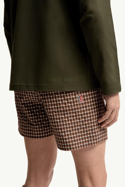 Moncler Logo Long Sleeve Cotton T-Shirt Olive Green Olive Green