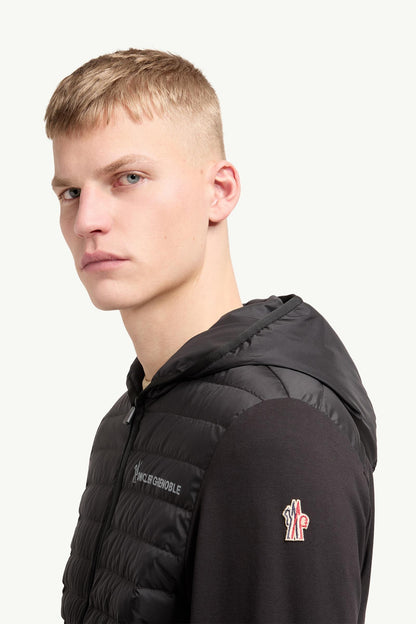 Moncler Padded Cotton Zip-Up Hoodie Black Black