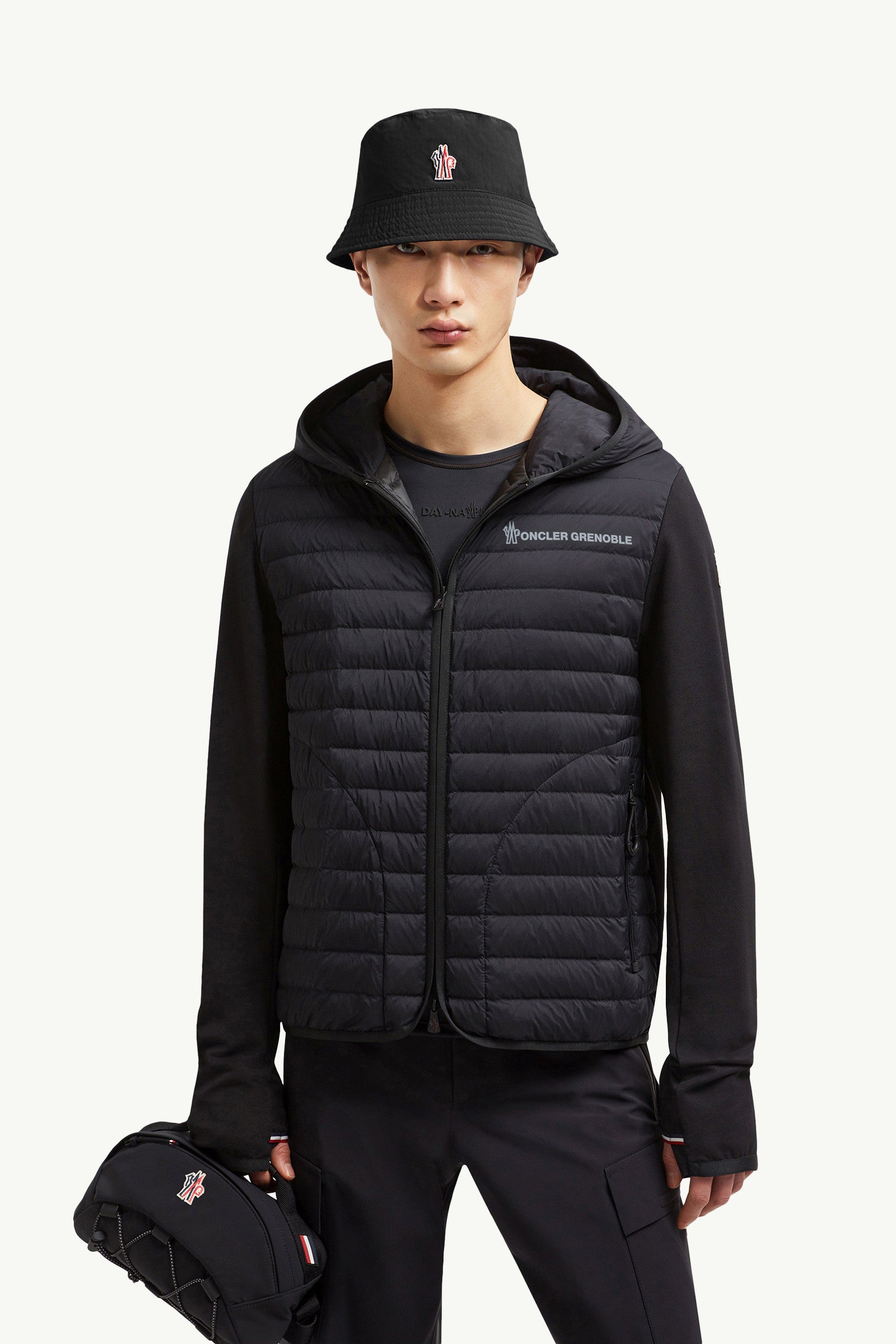 Moncler Padded Cotton Zip-Up Hoodie Black Black