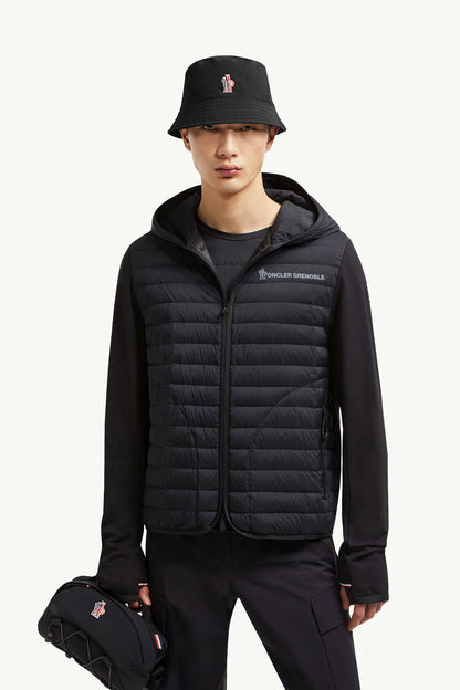 Moncler Padded Cotton Zip-Up Hoodie Black Black