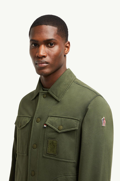 Moncler Cotton Shirt Olive Green Olive Green