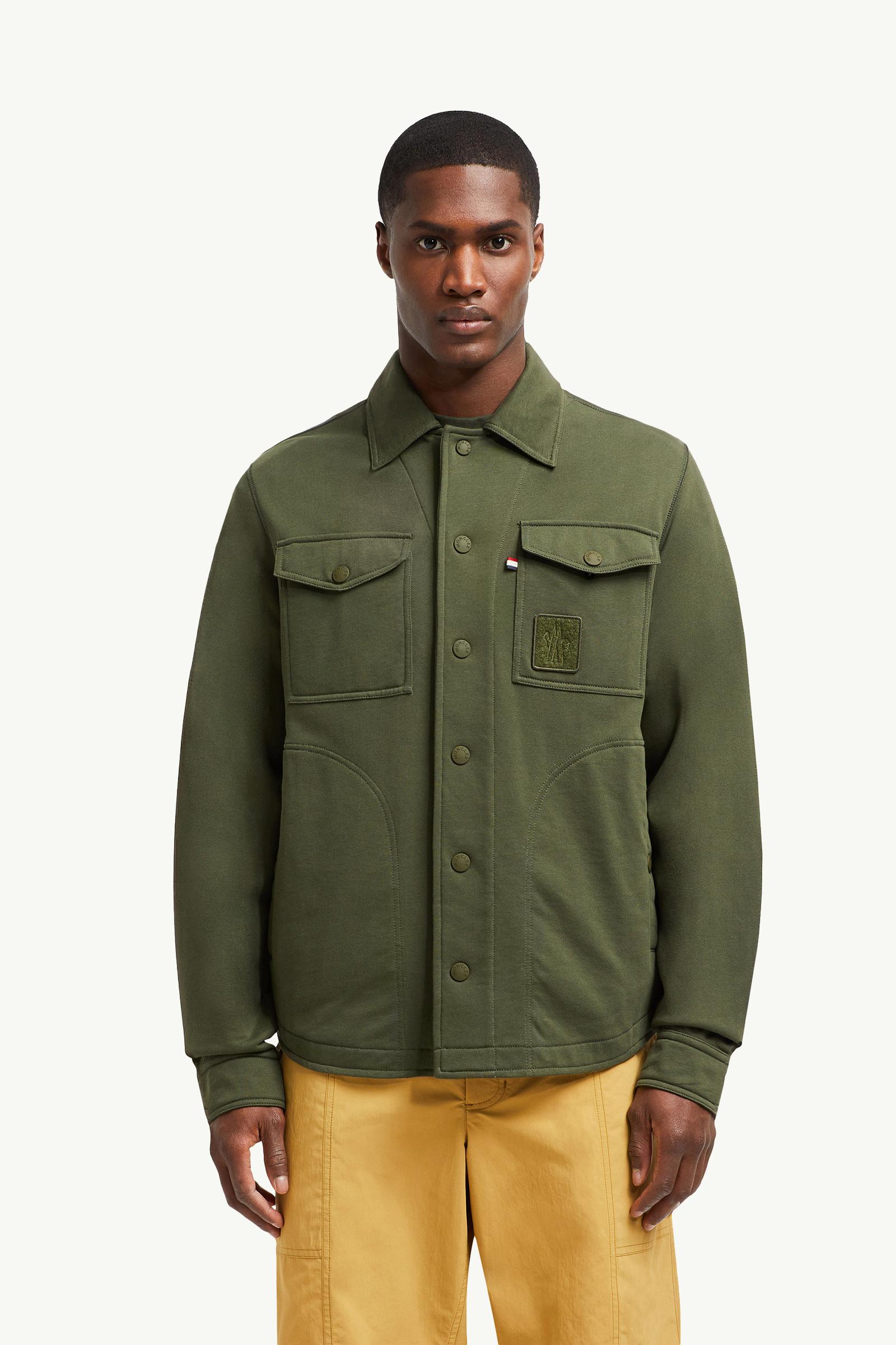 Moncler Cotton Shirt Olive Green Olive Green