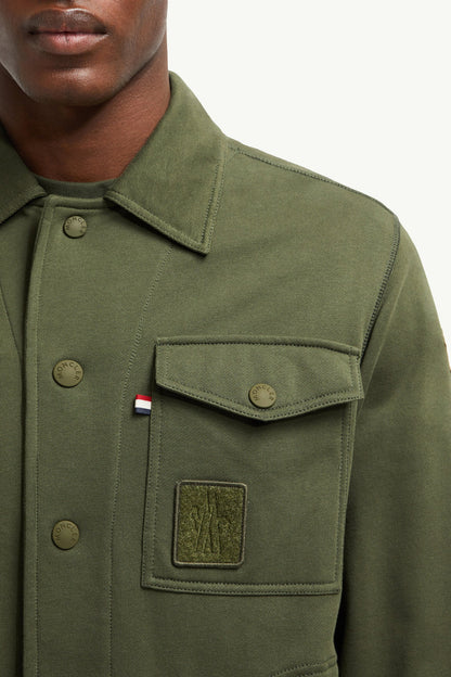 Moncler Cotton Shirt Olive Green Olive Green