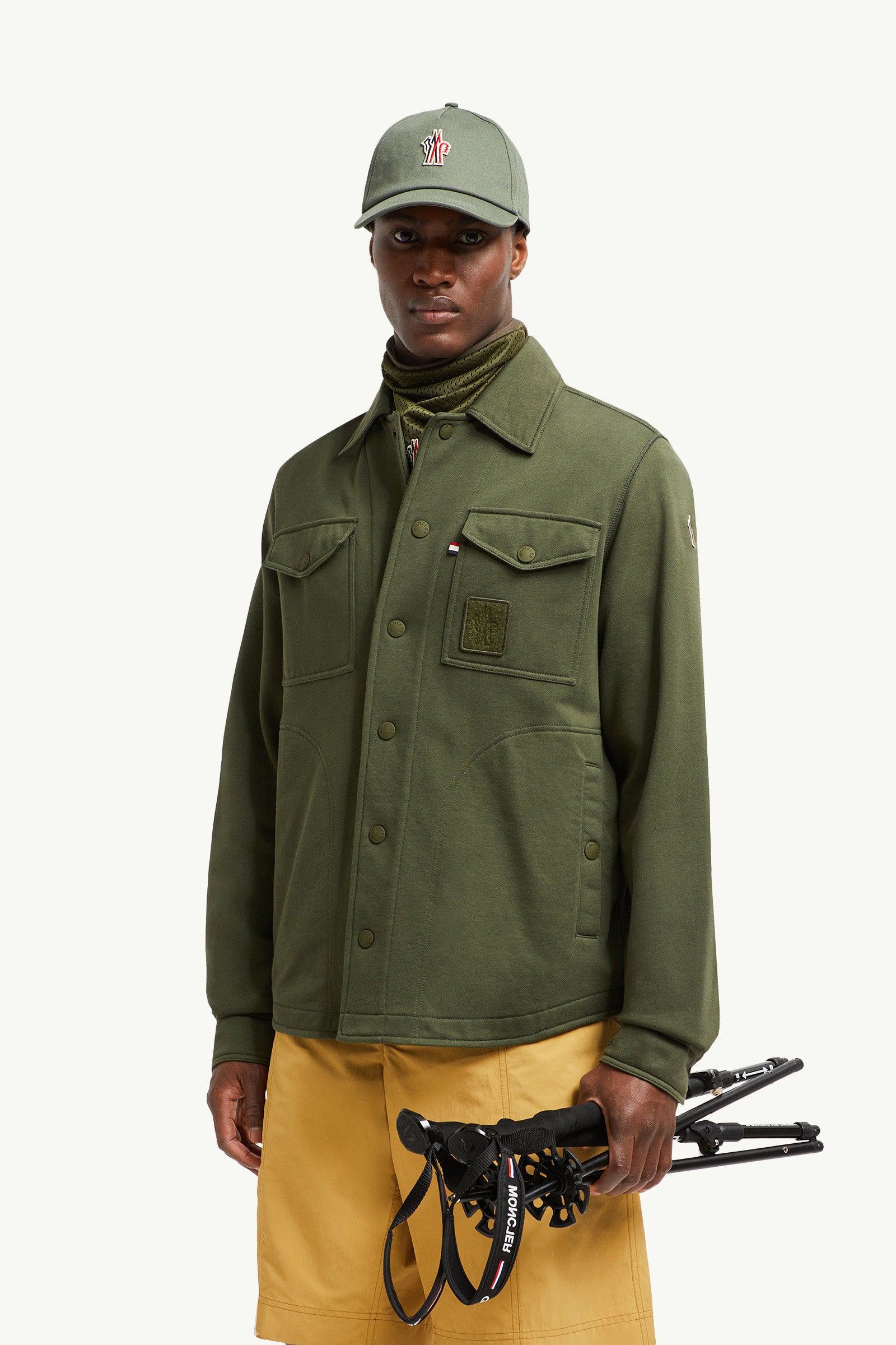 Moncler Cotton Shirt Olive Green Olive Green
