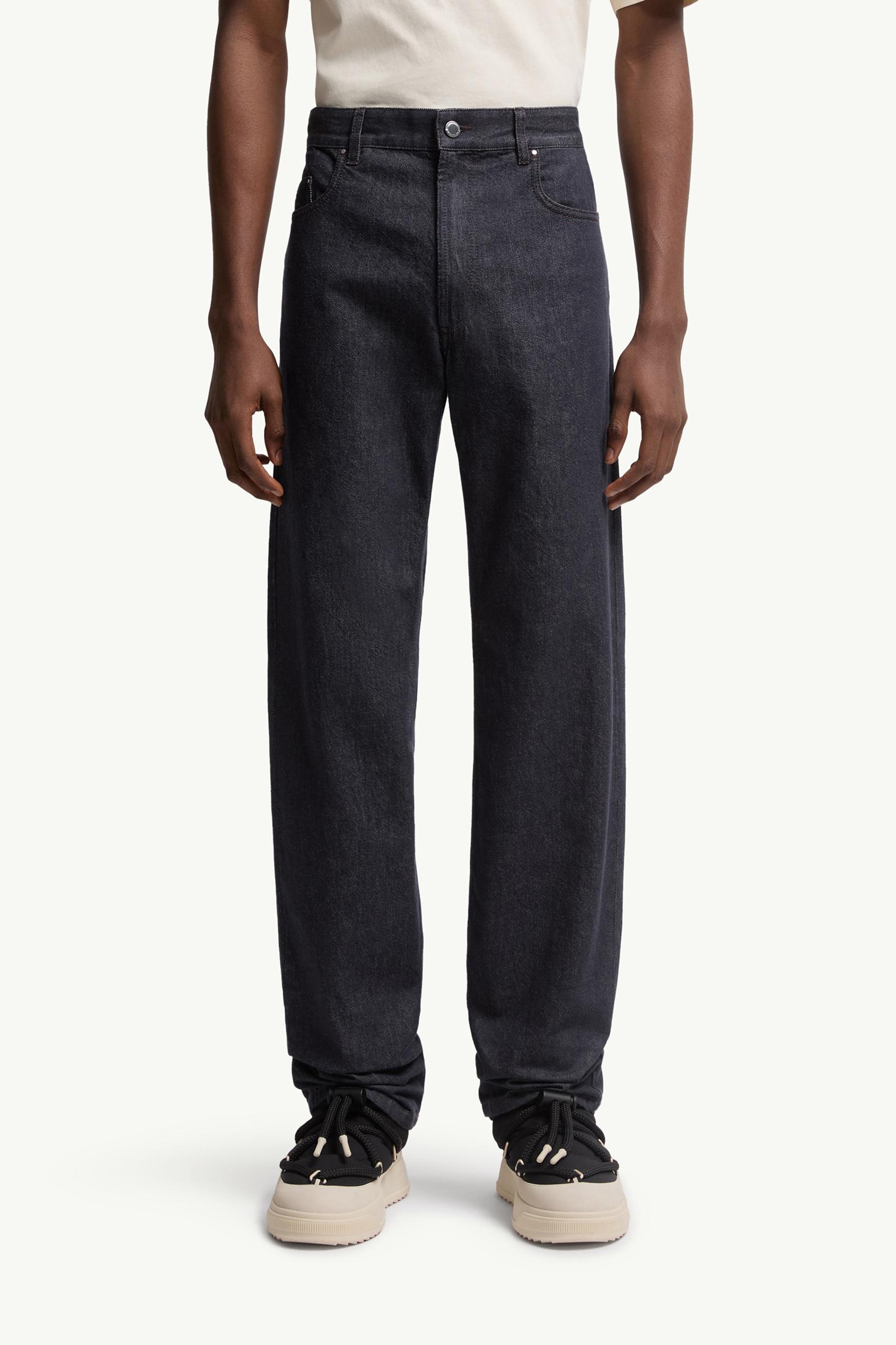Moncler Straight Leg Jeans Denim Blue Denim Blue
