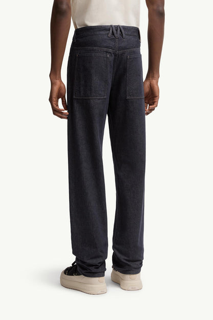 Moncler Straight Leg Jeans Denim Blue Denim Blue