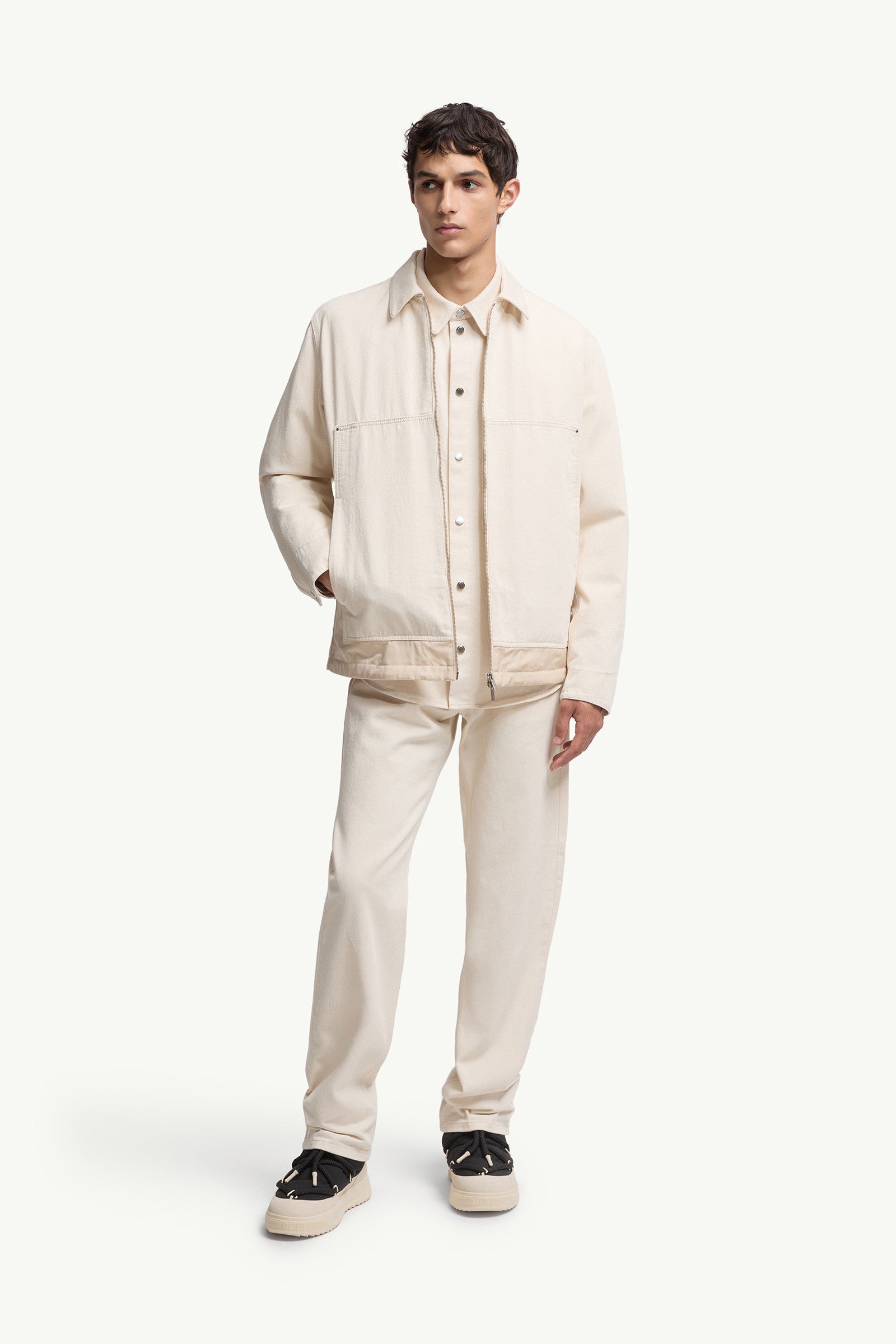 Moncler Straight Leg Jeans White Ivory White Ivory