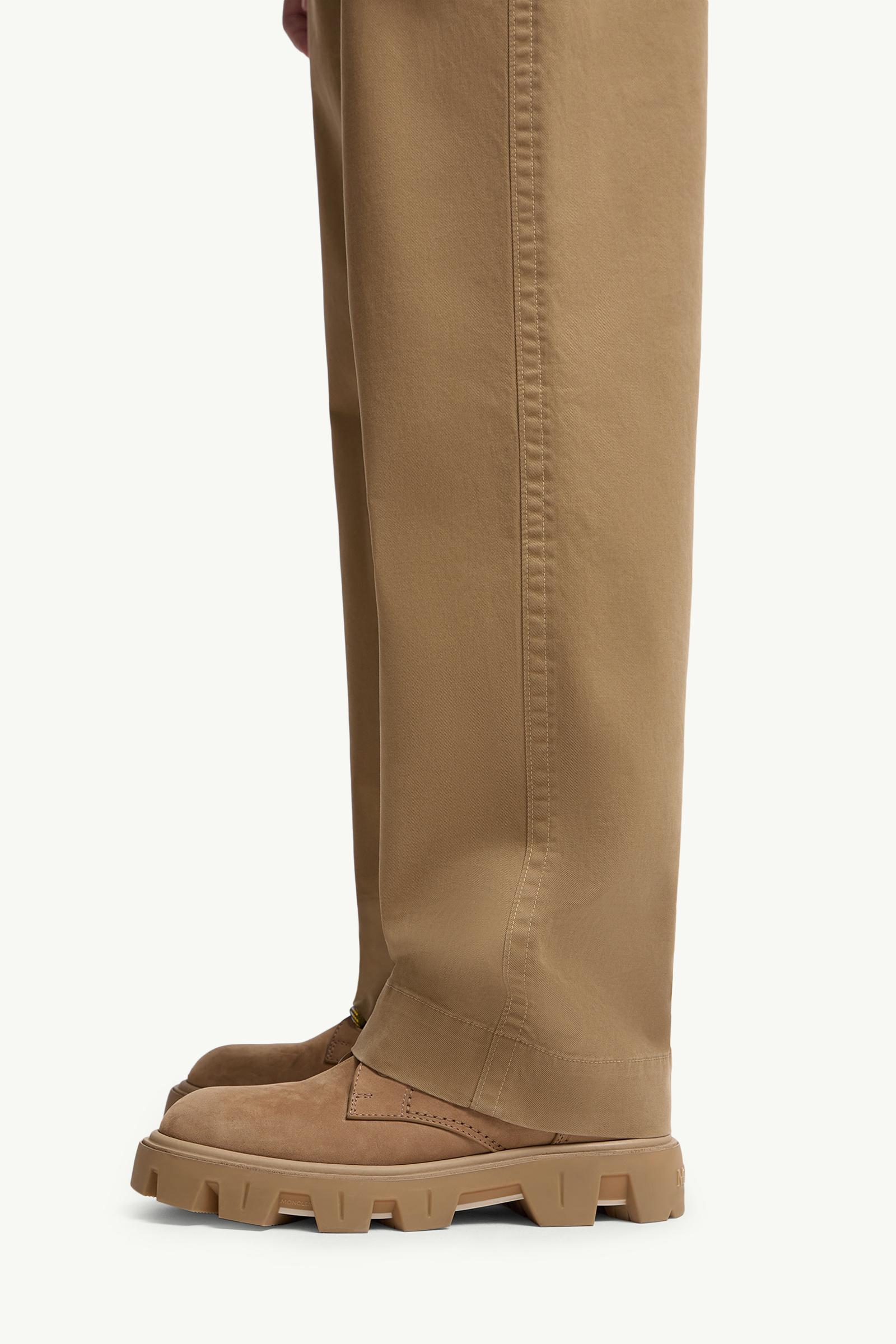 Moncler Cotton Gabardine Pants Beige Beige