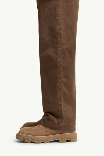 Moncler Cotton Gabardine Pants Brown Brown