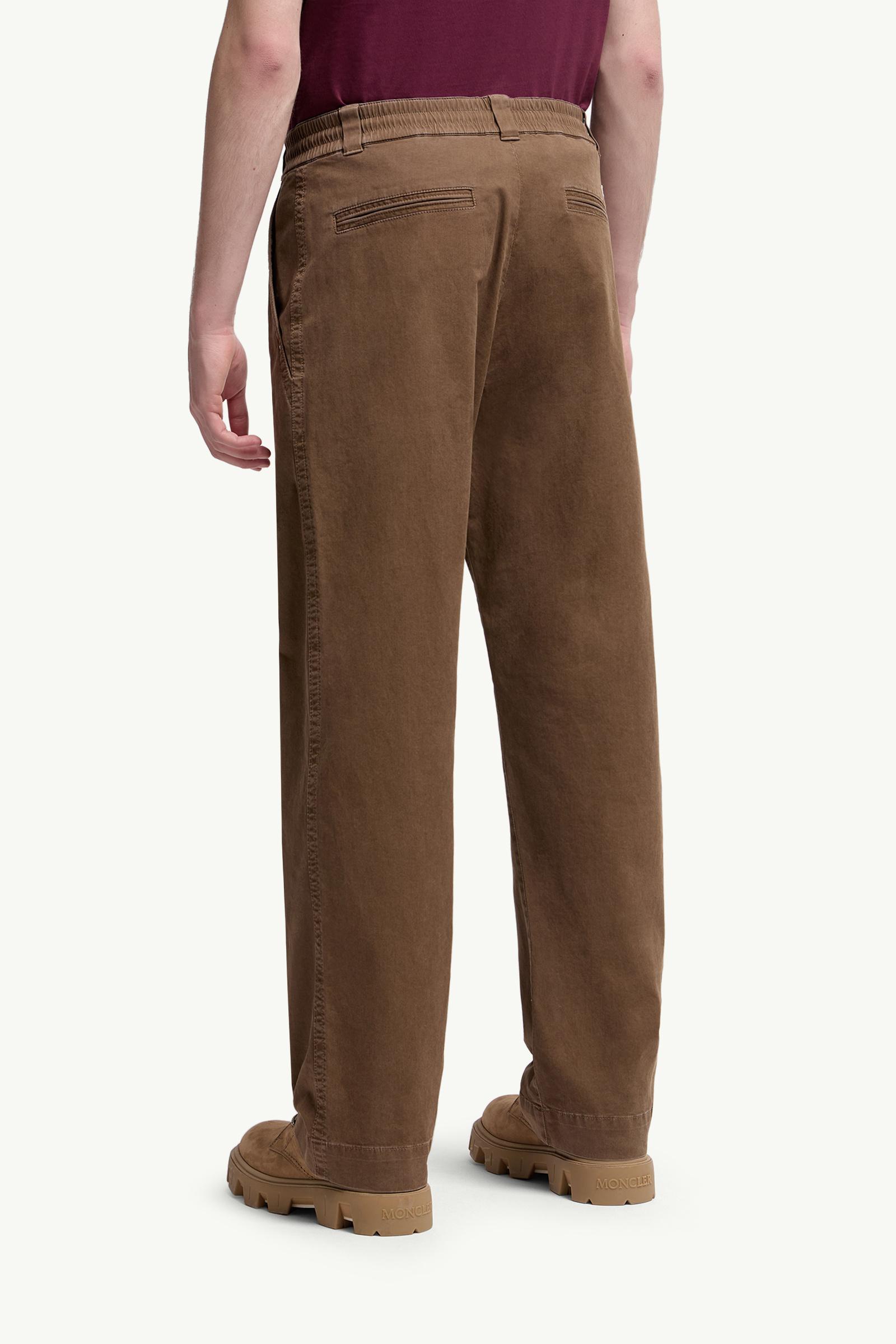 Moncler Cotton Gabardine Pants Brown Brown