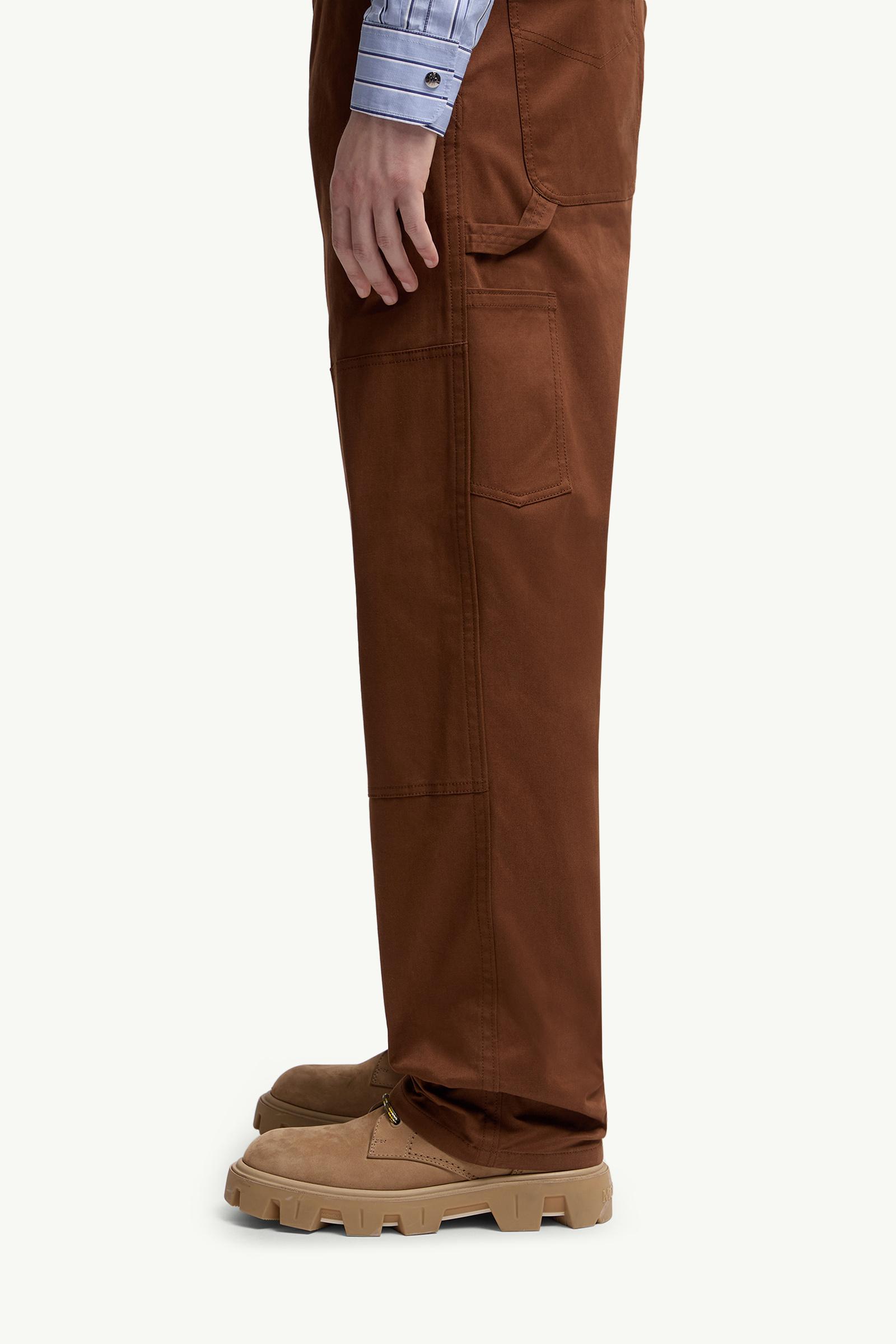 Moncler Cotton Gabardine Pants Brown Brown