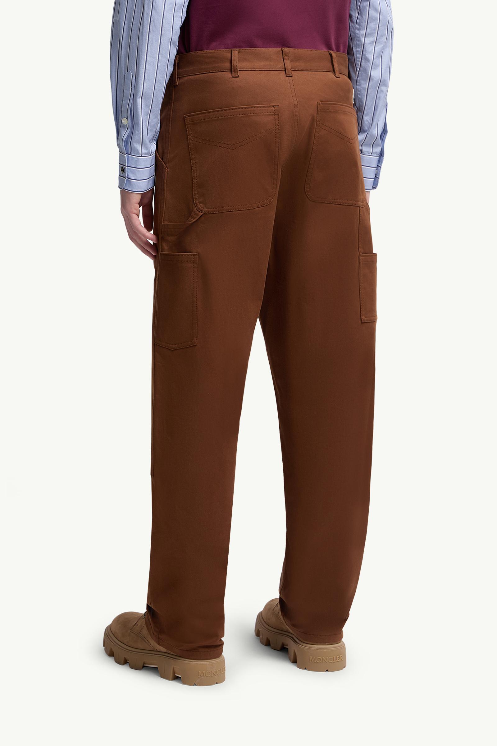 Moncler Cotton Gabardine Pants Brown Brown