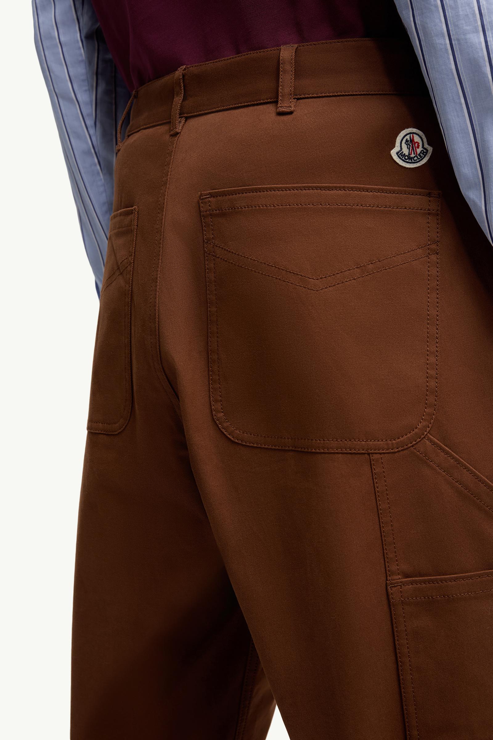 Moncler Cotton Gabardine Pants Brown Brown