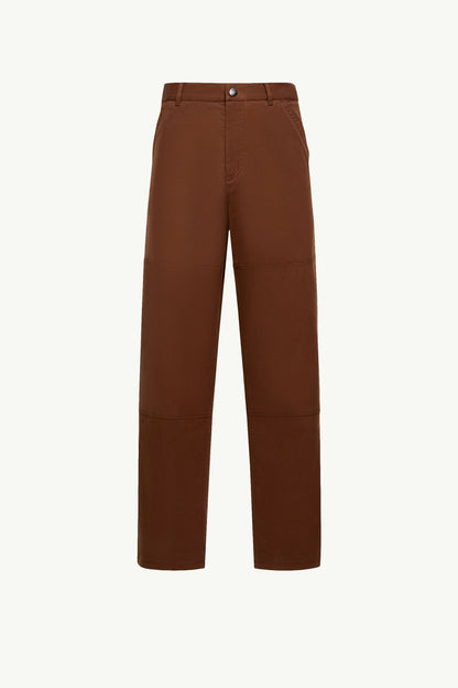 Moncler Cotton Gabardine Pants Brown Brown