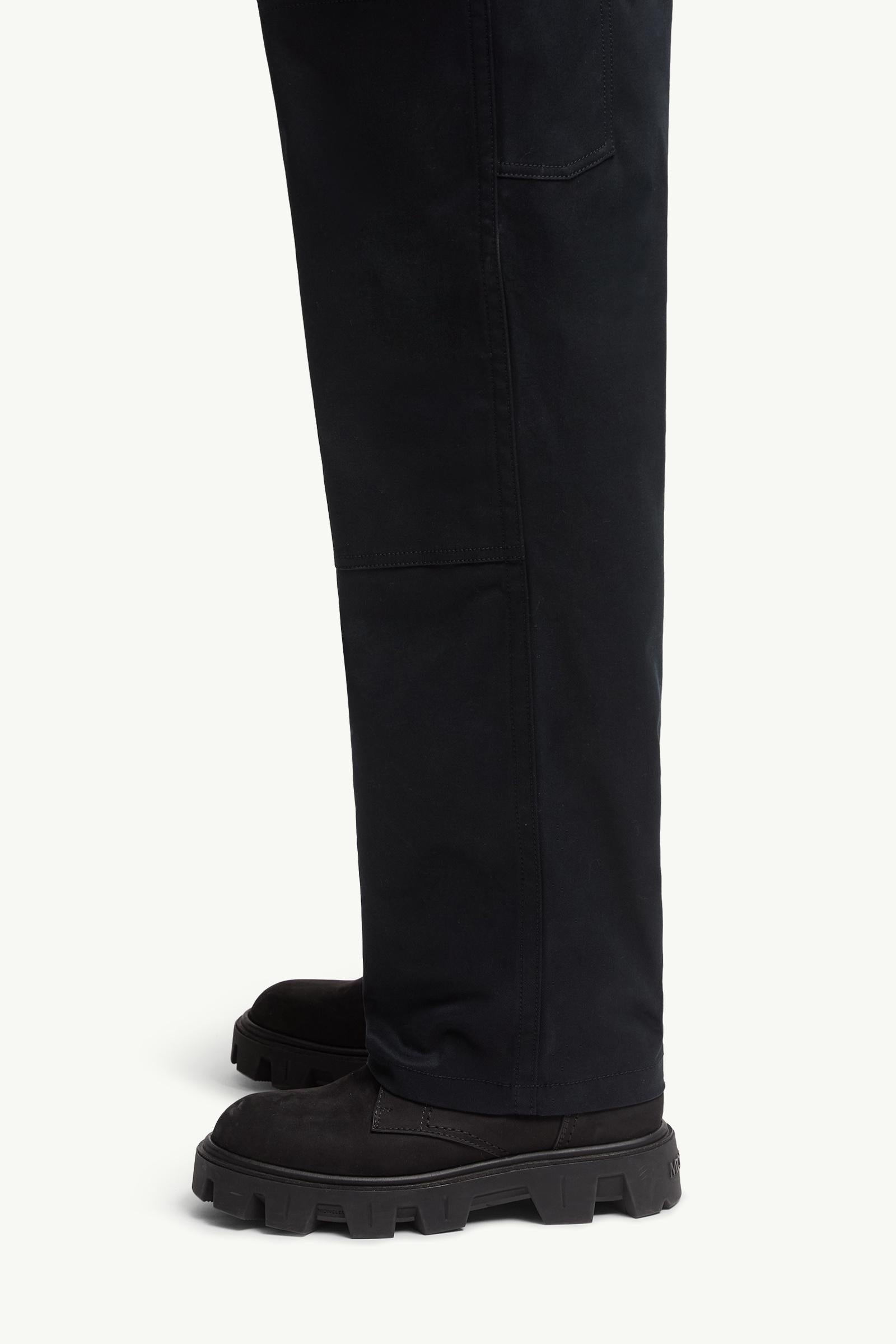Moncler Cotton Gabardine Pants Navy Blue Navy Blue