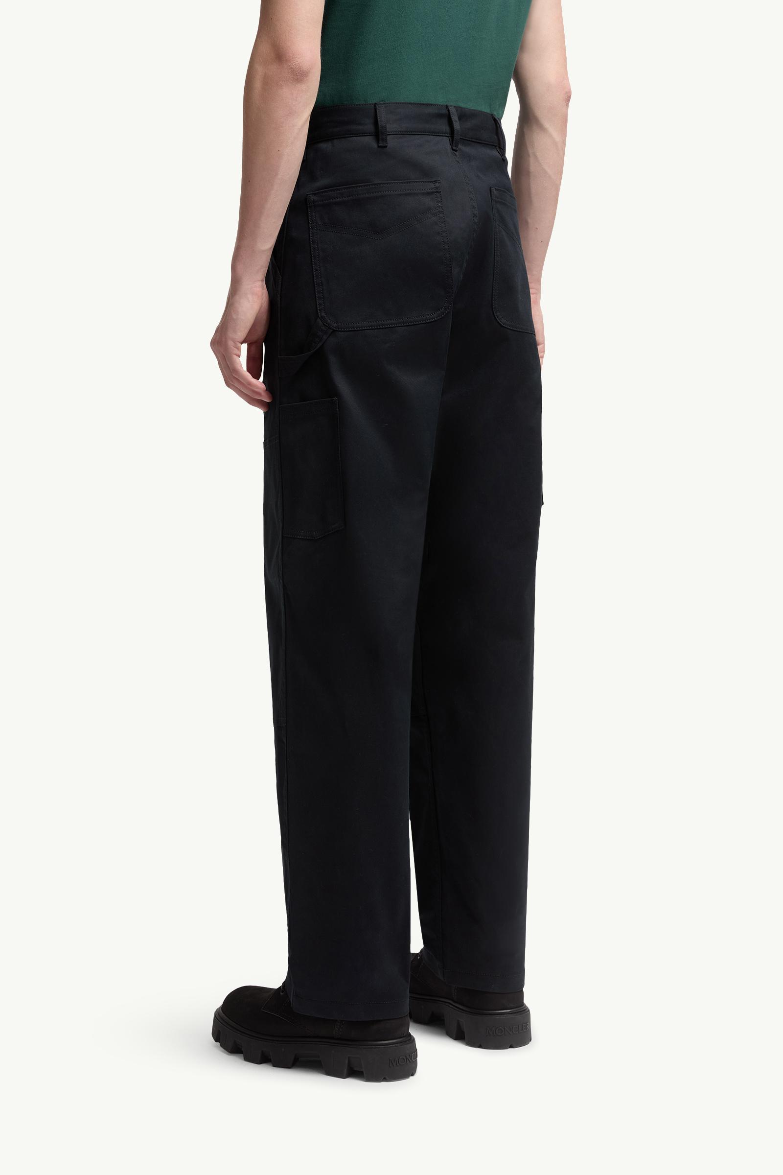 Moncler Cotton Gabardine Pants Navy Blue Navy Blue