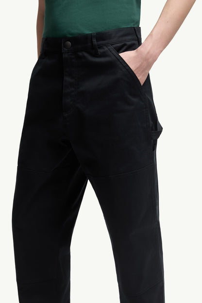 Moncler Cotton Gabardine Pants Navy Blue Navy Blue