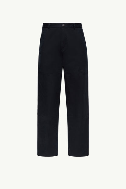 Moncler Cotton Gabardine Pants Navy Blue Navy Blue