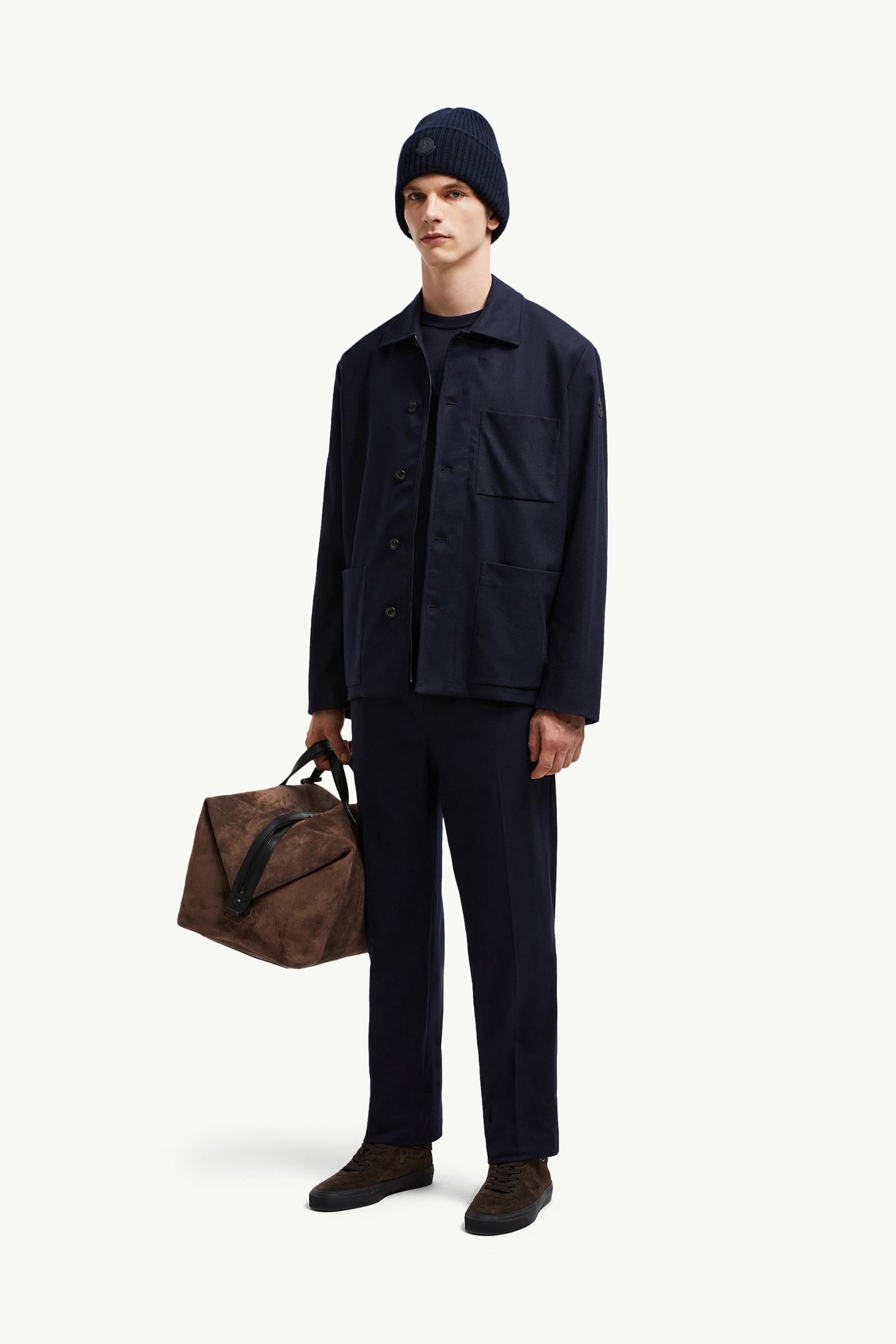 Moncler Cashmere Blend Jogging Pants Navy Blue Navy Blue