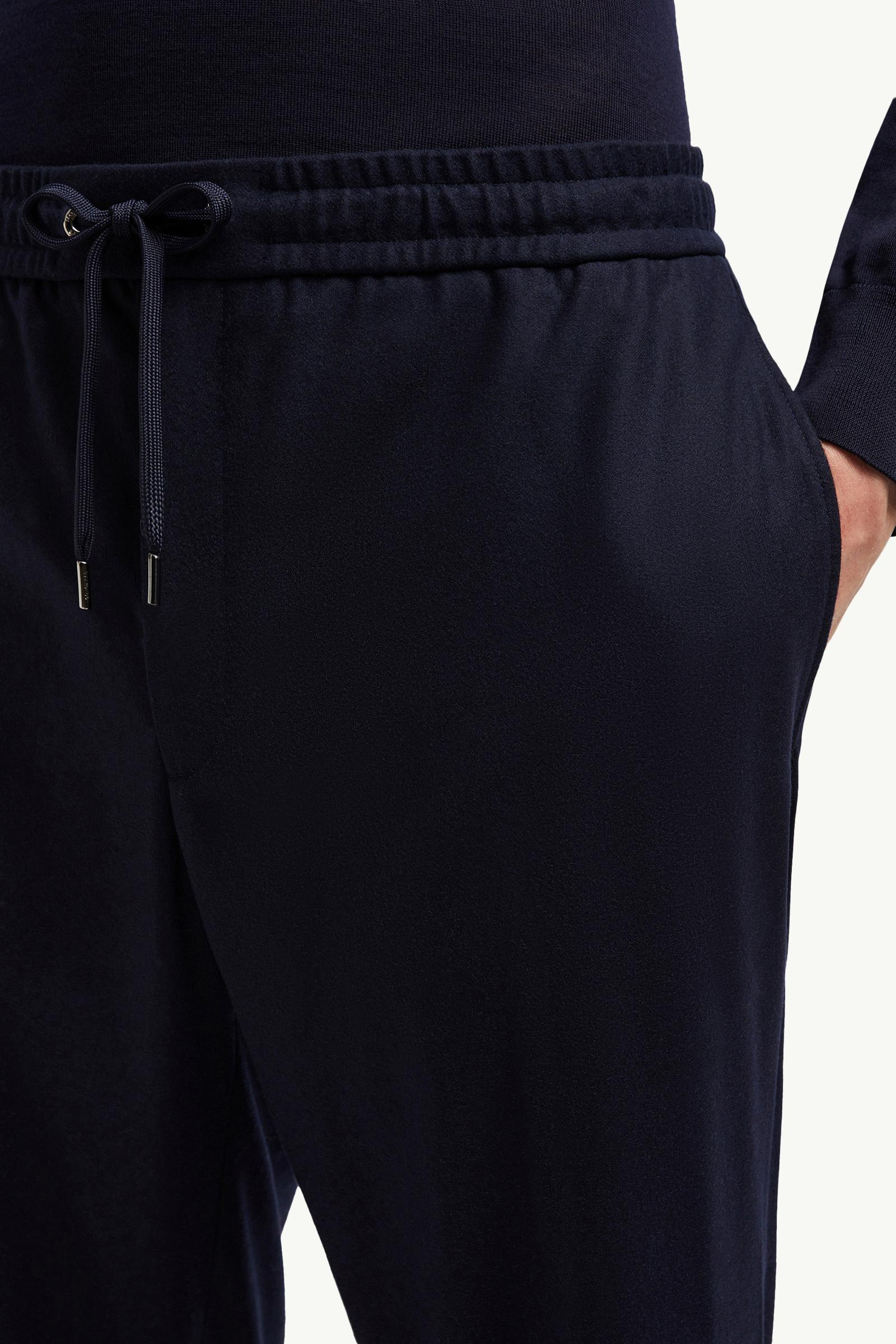 Moncler Cashmere Blend Jogging Pants Navy Blue Navy Blue
