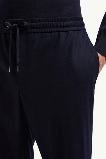 Moncler Cashmere Blend Jogging Pants Navy Blue Navy Blue