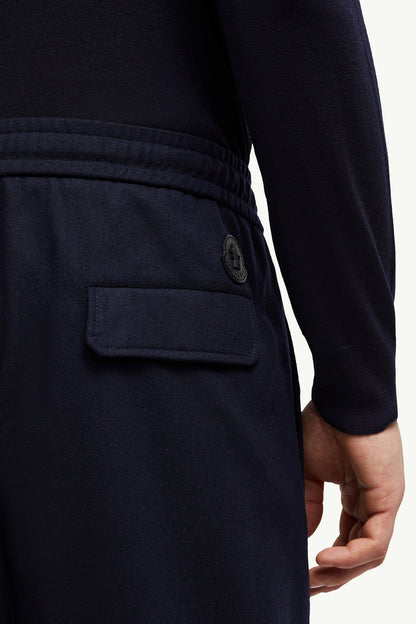 Moncler Cashmere Blend Jogging Pants Navy Blue Navy Blue