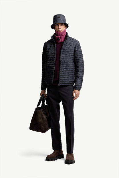 Moncler Wool Blend Gabardine Tailored Pants Dark Blue Dark Blue