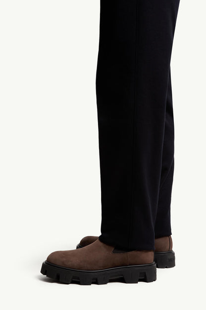 Moncler Cotton Blend Tailored Pants Blue Blue