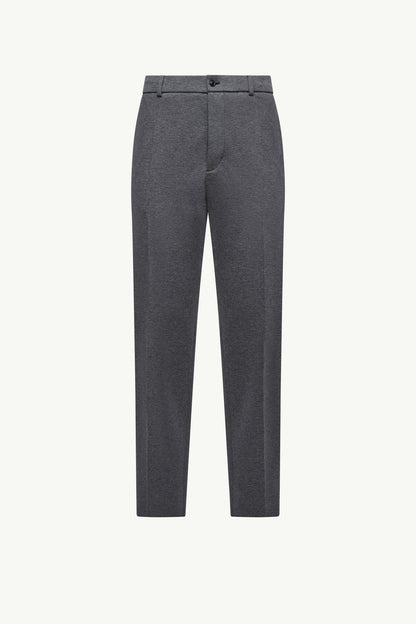 Moncler Cotton Blend Tailored Pants Grey Grey