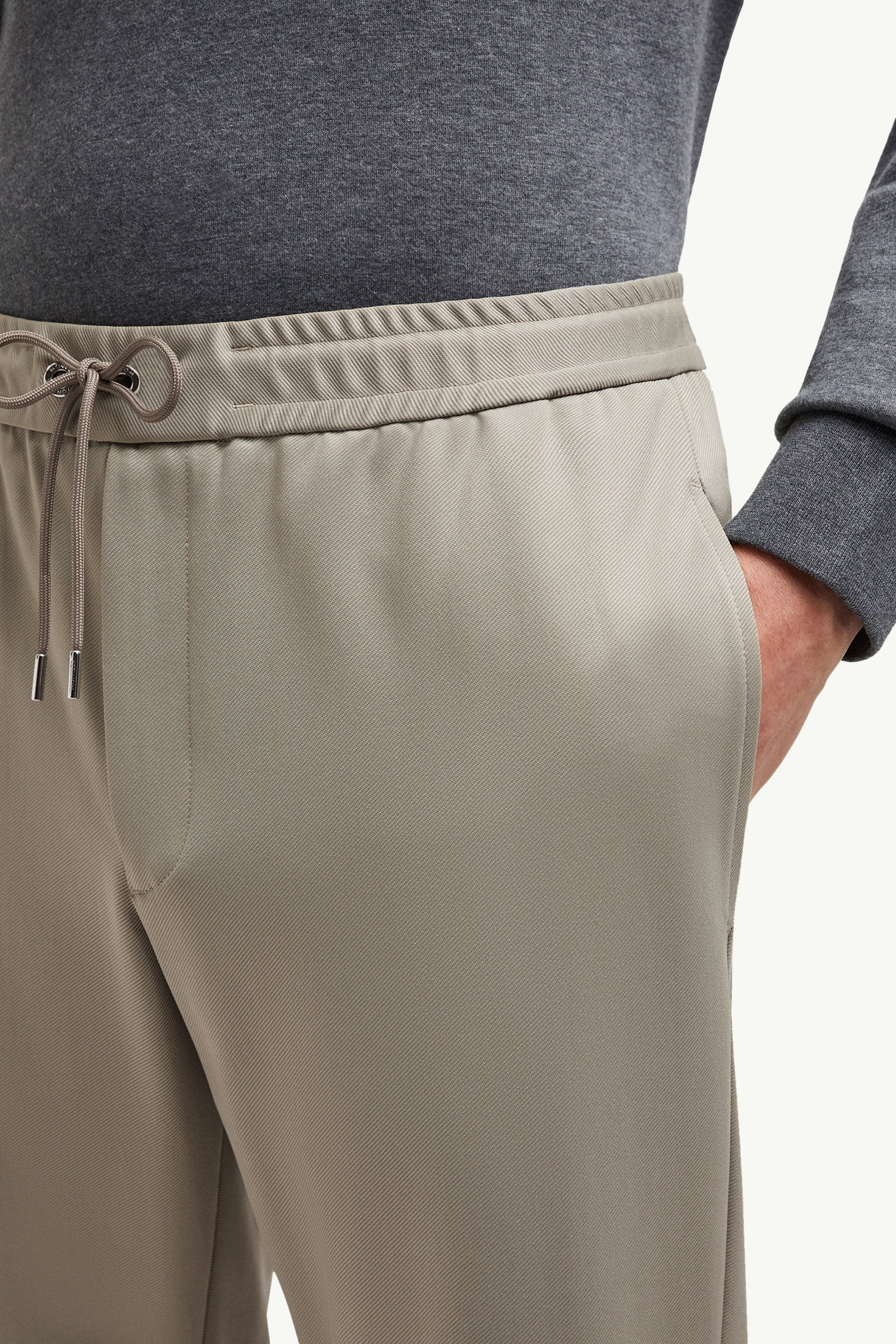 Moncler Logo Jogging Pants Taupe Taupe