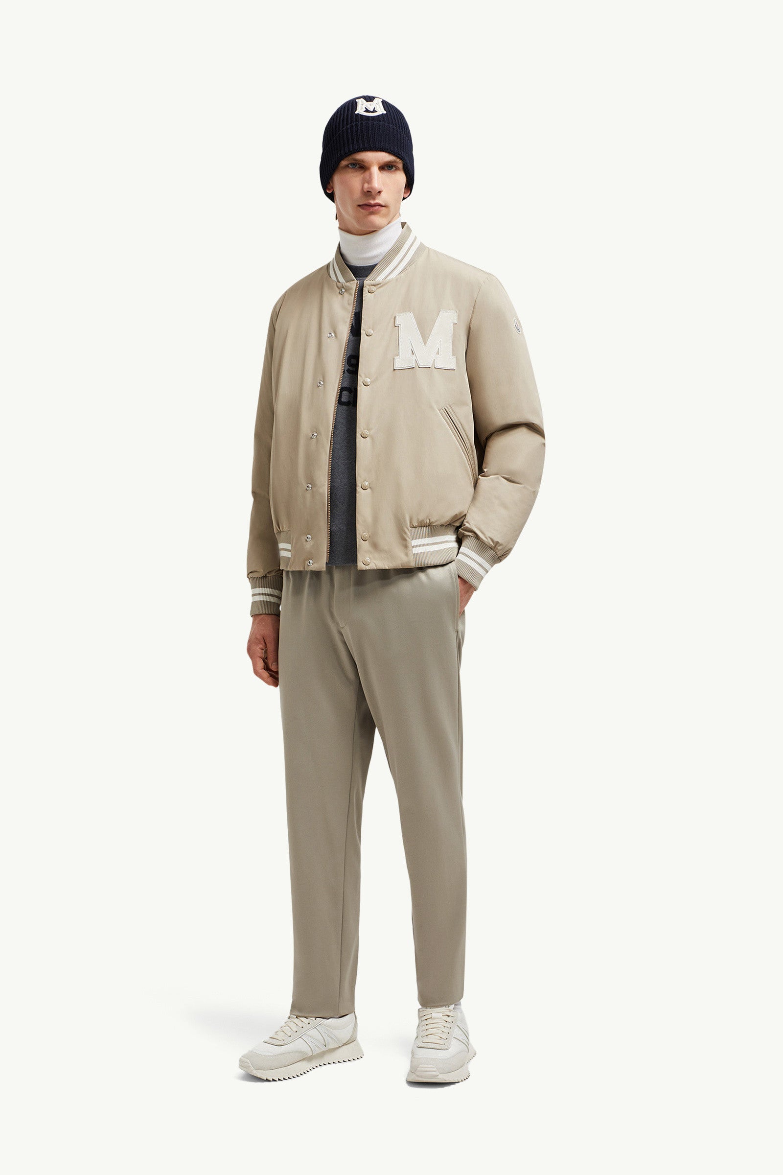 Moncler Logo Jogging Pants Taupe Taupe