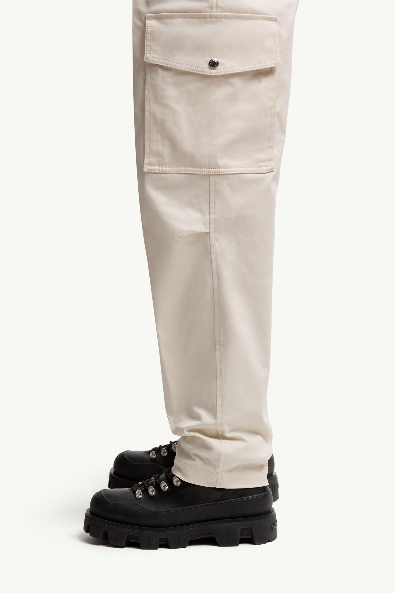 Moncler Cotton Gabardine Cargo Pants White Ivory White Ivory