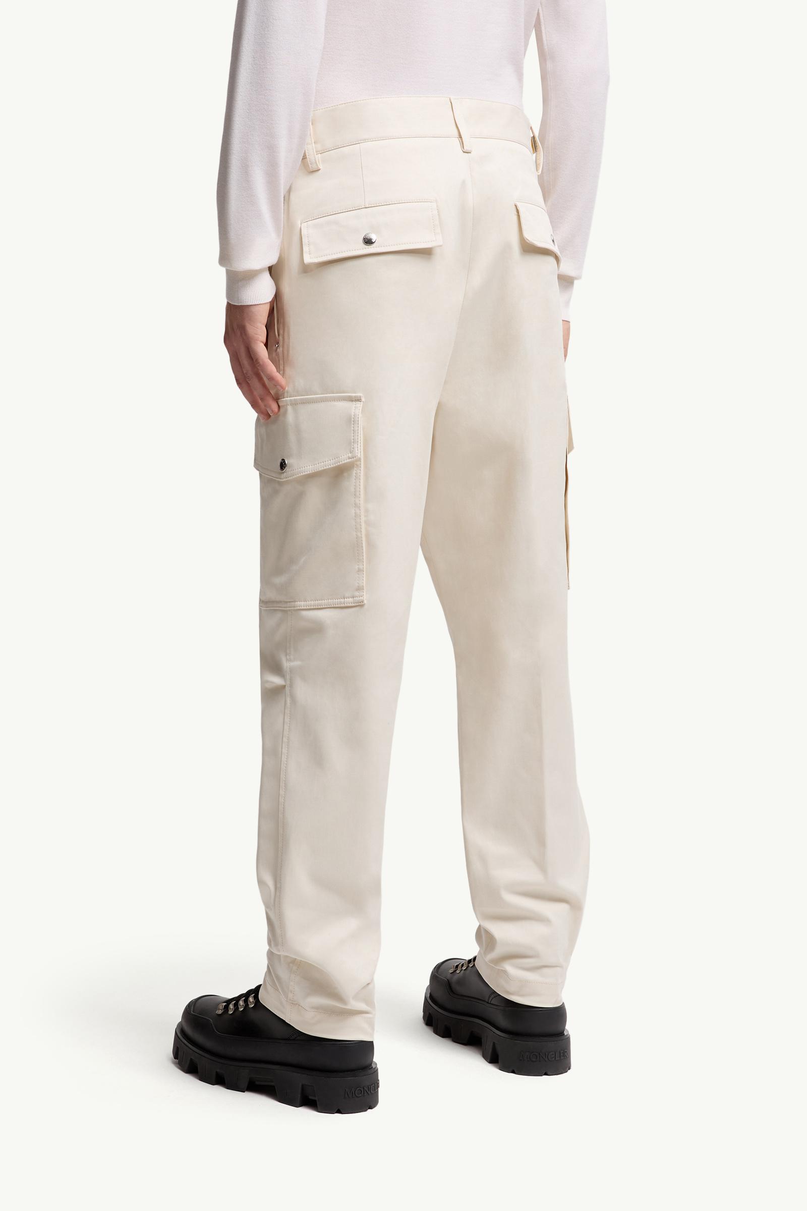Moncler Cotton Gabardine Cargo Pants White Ivory White Ivory