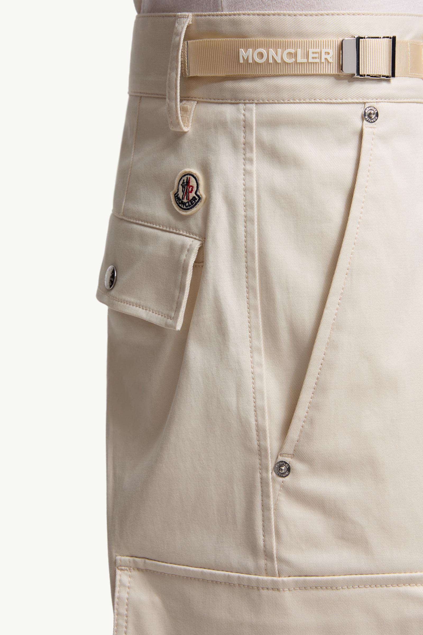 Moncler Cotton Gabardine Cargo Pants White Ivory White Ivory