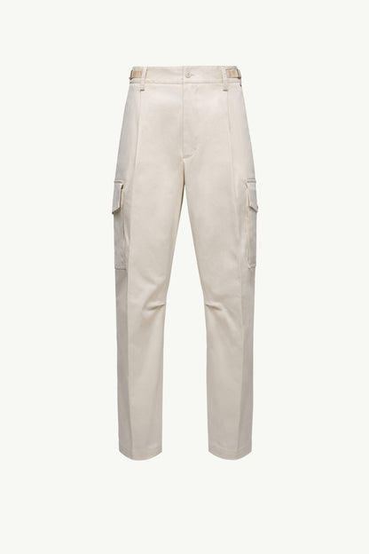 Moncler Cotton Gabardine Cargo Pants White Ivory White Ivory