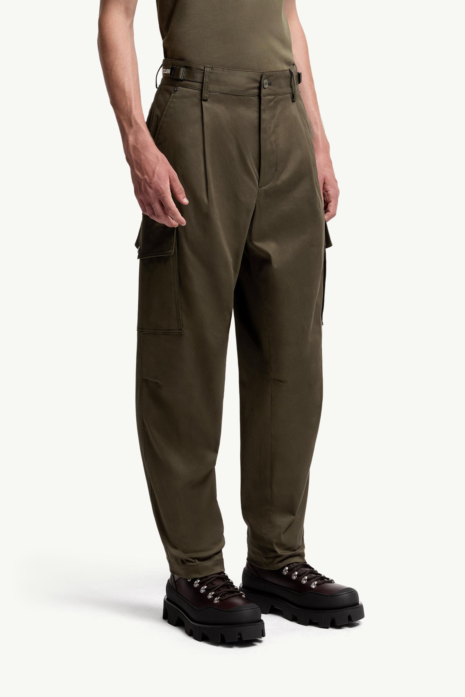 Moncler Cotton Gabardine Cargo Pants Olive Green Olive Green