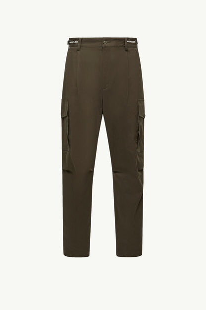 Moncler Cotton Gabardine Cargo Pants Olive Green Olive Green