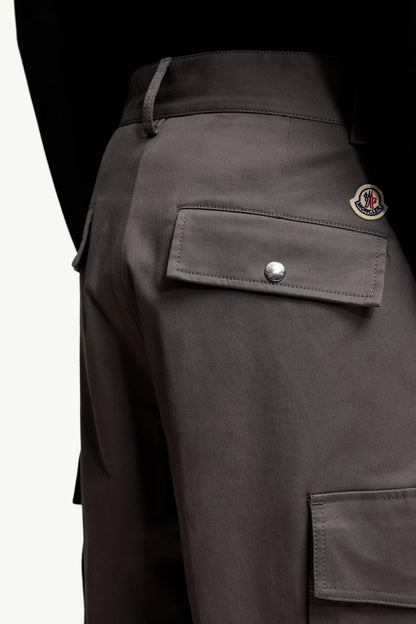 Moncler Cotton Gabardine Cargo Pants Grey Grey